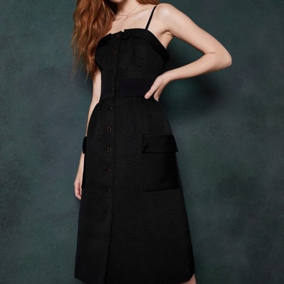 TED BAKER Octovia Button Strap Midi Dress - Picture 2 of 9